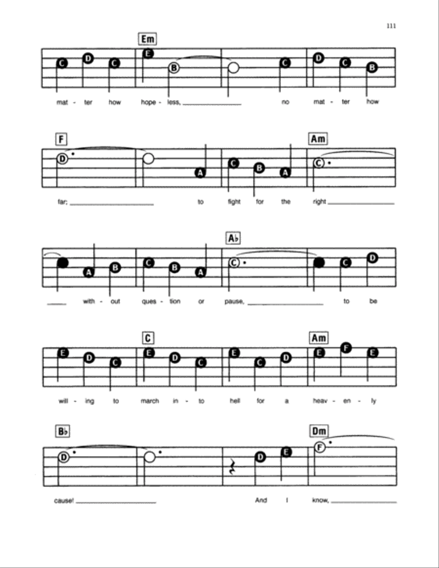 The Impossible Dream (The Quest) (from Man Of La Mancha) Electronic Keyboard scores gallery preview page 3