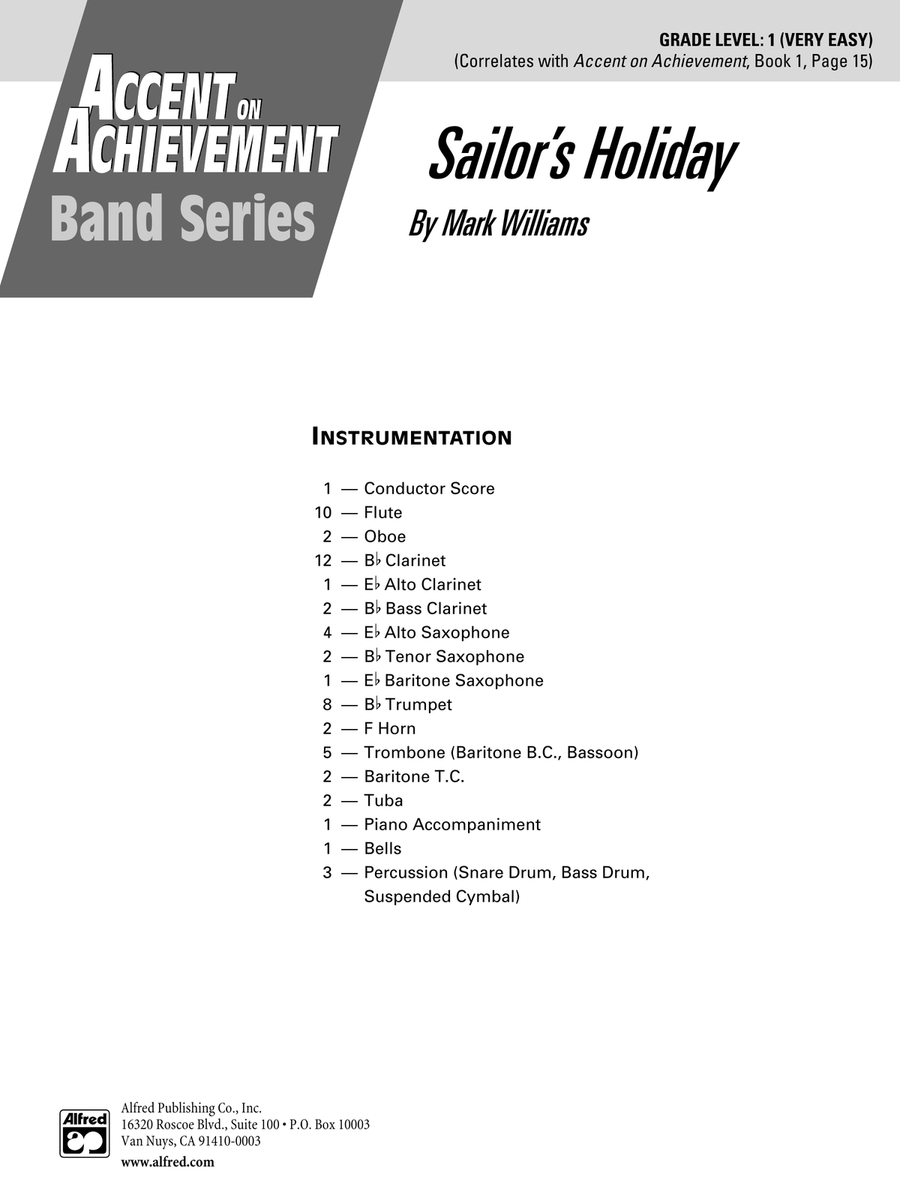 Sailor's Holiday: Score