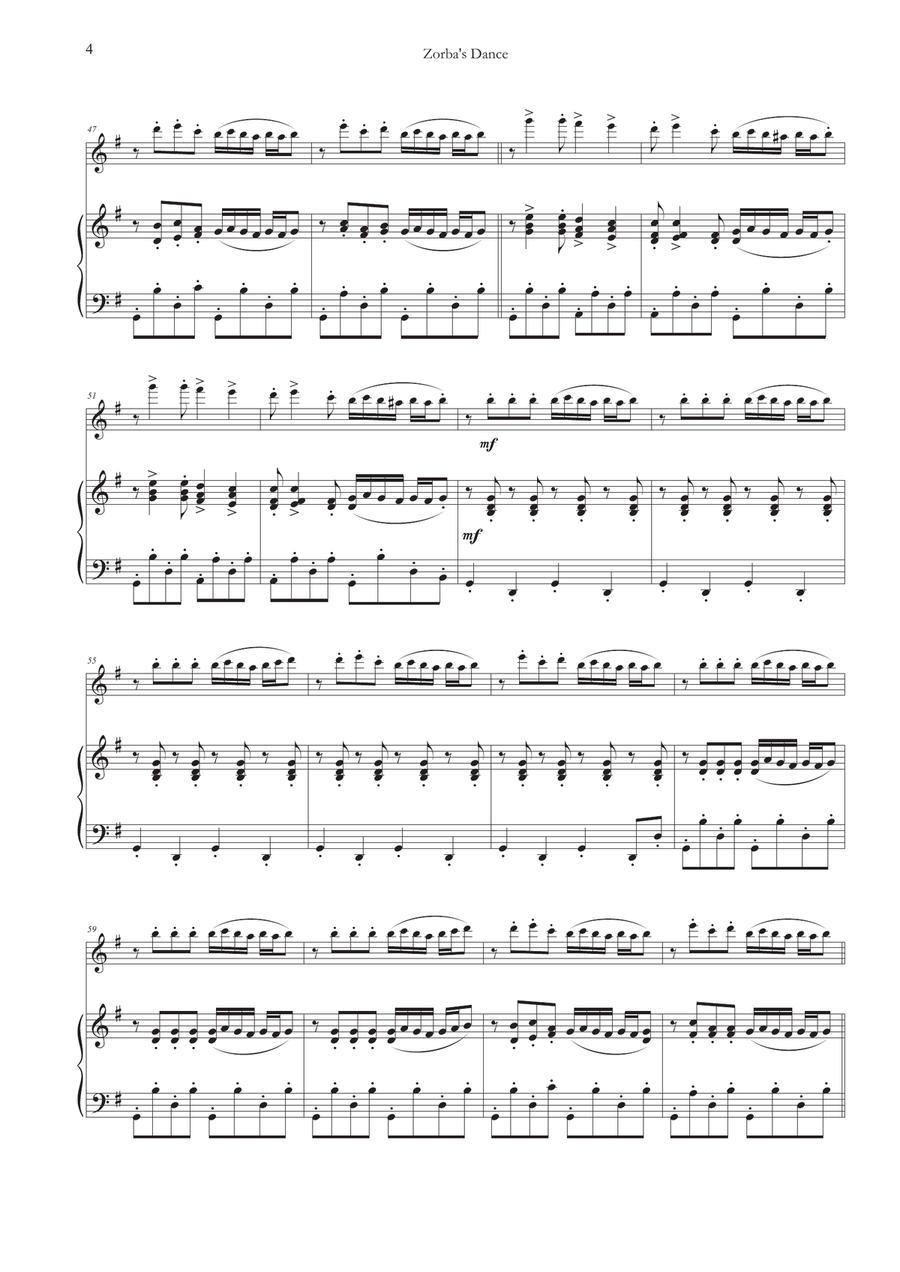 Zorbas Dance Zorbas Dance Flute Solo scores gallery preview page 4