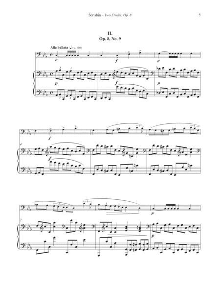 Two Etudes for Trombone and Piano from Op. 8