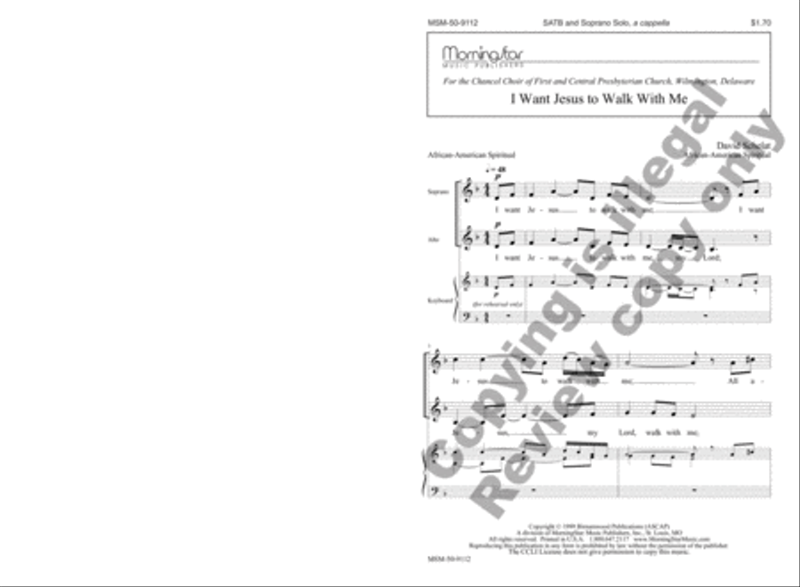 I Want Jesus to Walk with Me 4-Part scores gallery preview page 2