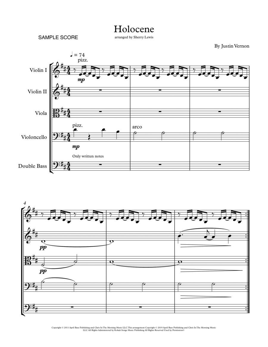 Holocene String Orchestra scores gallery preview page 1