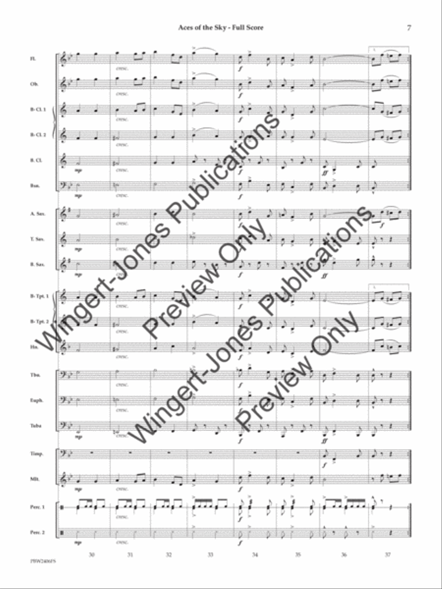 Aces of the Sky (Score) Concert Band scores gallery preview page 8