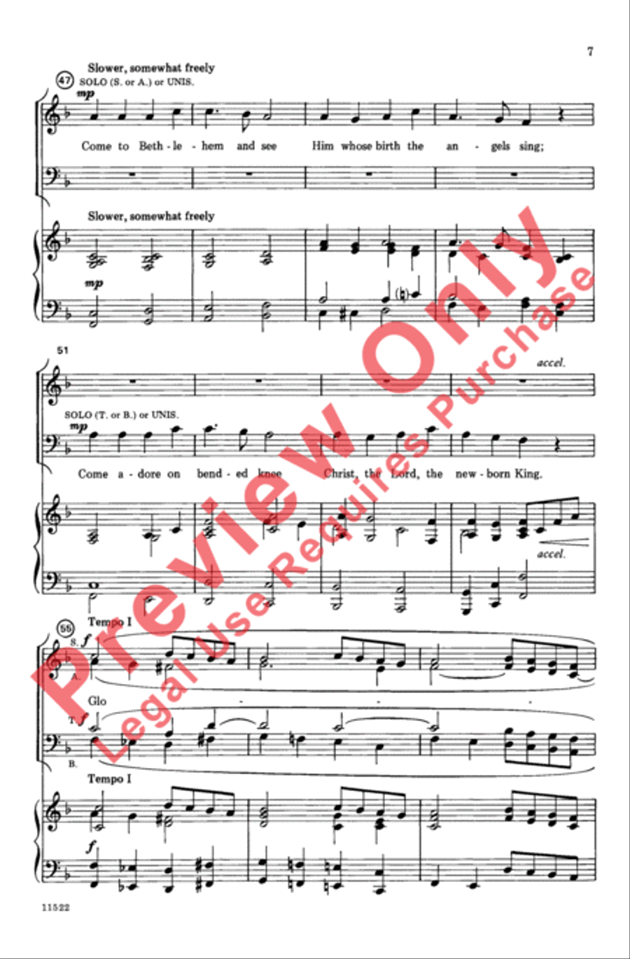 Angels We Have Heard on High: A Concerto 4-Part scores gallery preview page 6