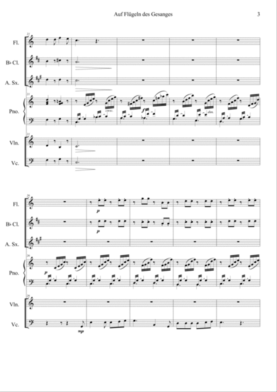Auf Flugeln des Gesanges Orchestra scores gallery preview page 3
