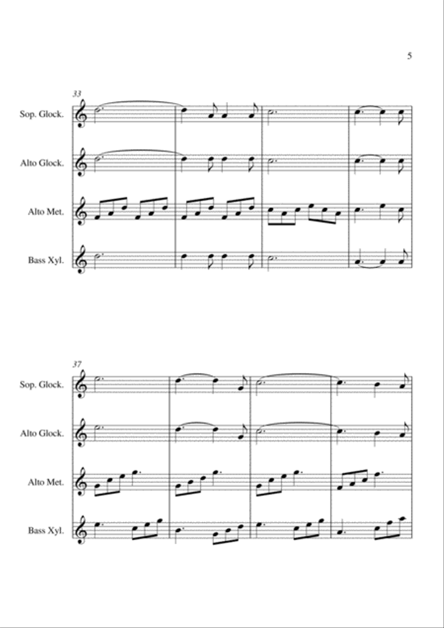 O Holy Night - For Orff Ensemble Percussion Ensemble scores gallery preview page 5
