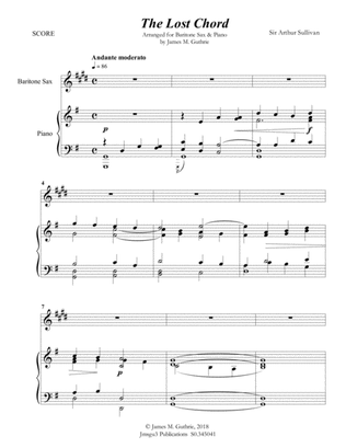 Sullivan: The Lost Chord for Baritone Sax & Piano