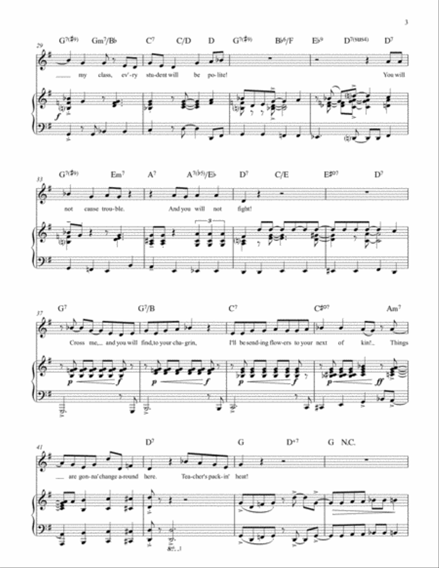 Teacher's Packin' Heat (Key: G major) Voice scores gallery preview page 3
