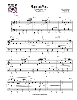 Book cover for Musetta’s Waltz - Quando me'n vo (Piano Solo)