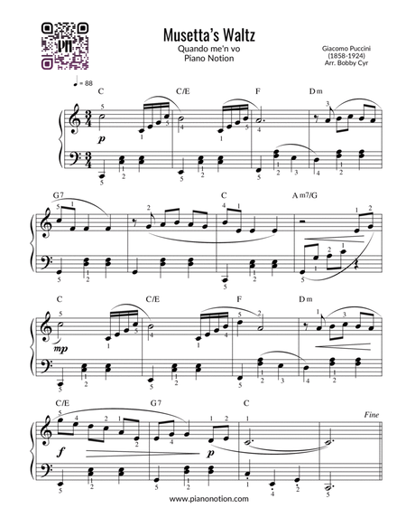 Musetta’s Waltz - Quando me'n vo (Piano Solo)