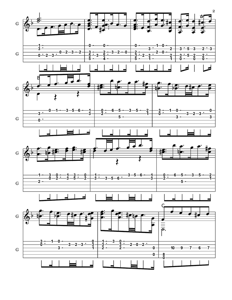 Chaconne BWV 1004 Arranged for Guitar Acoustic Guitar scores gallery preview page 2