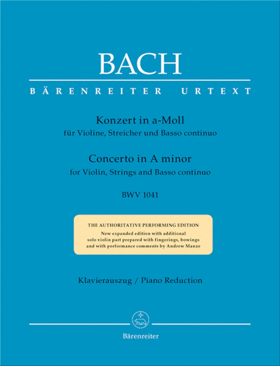 Violin Concerto In A Minor, BWV 1041 Violin Solo scores gallery preview page 1