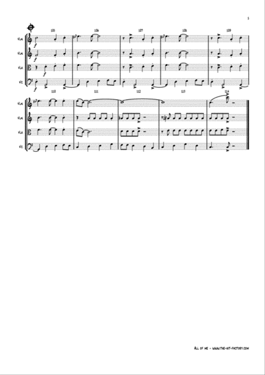 All Of Me String Quartet scores gallery preview page 5