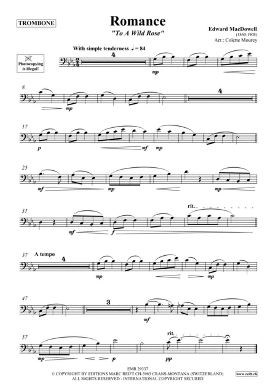 Romance Romance Trombone scores gallery preview page 2