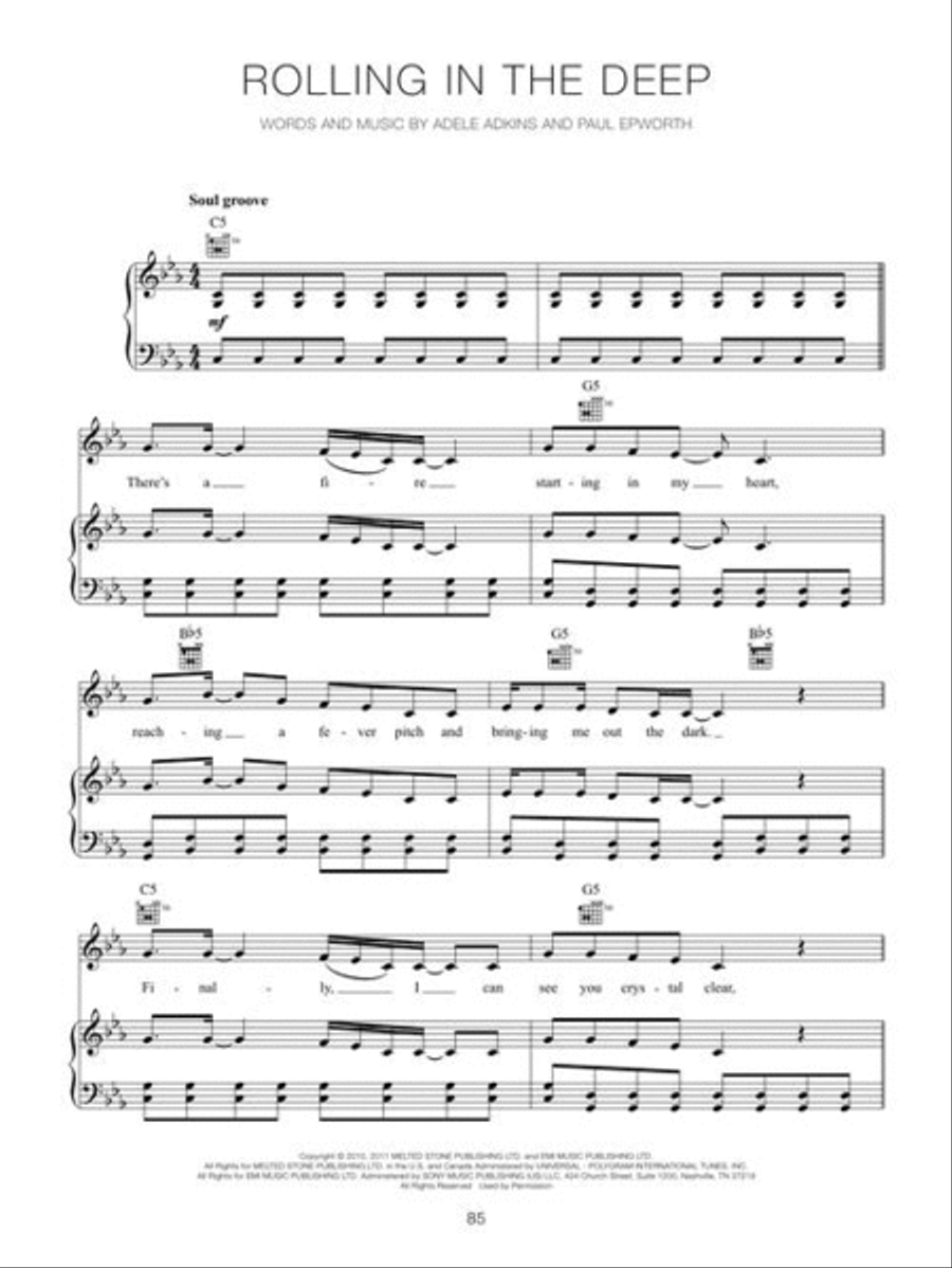 Adele – The Complete Collection Piano, Vocal, Guitar scores gallery preview page 10