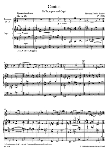 Cantus for Trumpet and Organ