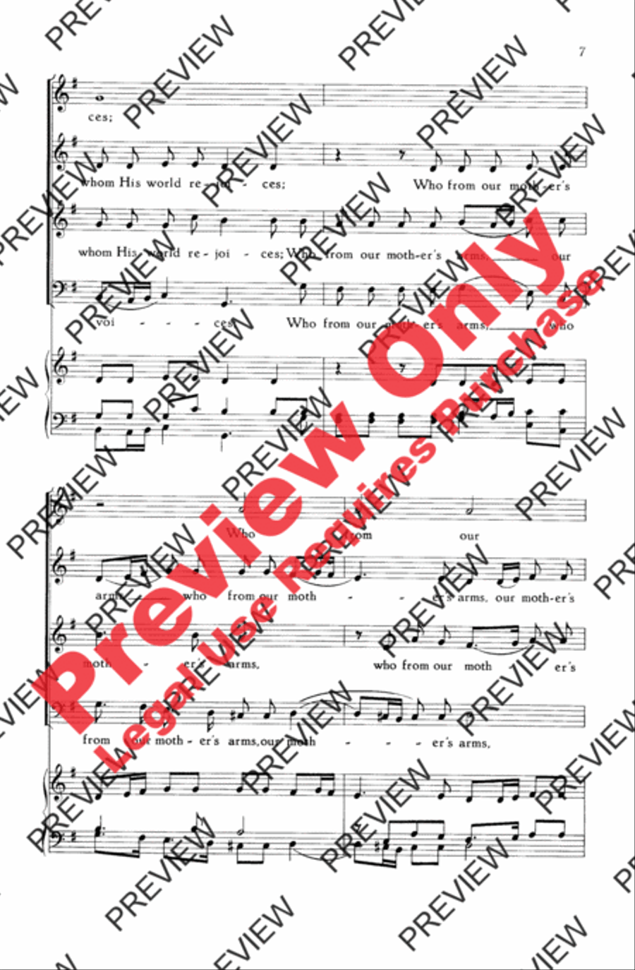 Now Thank We All Our God 4-Part scores gallery preview page 7