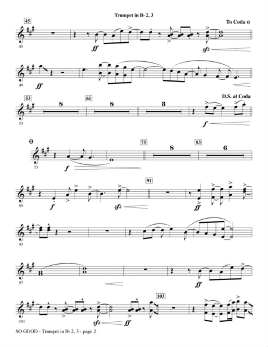 So Good - Bb Trumpet 2,3 So Good - Bb Trumpet 2,3 Choir scores gallery preview page 2