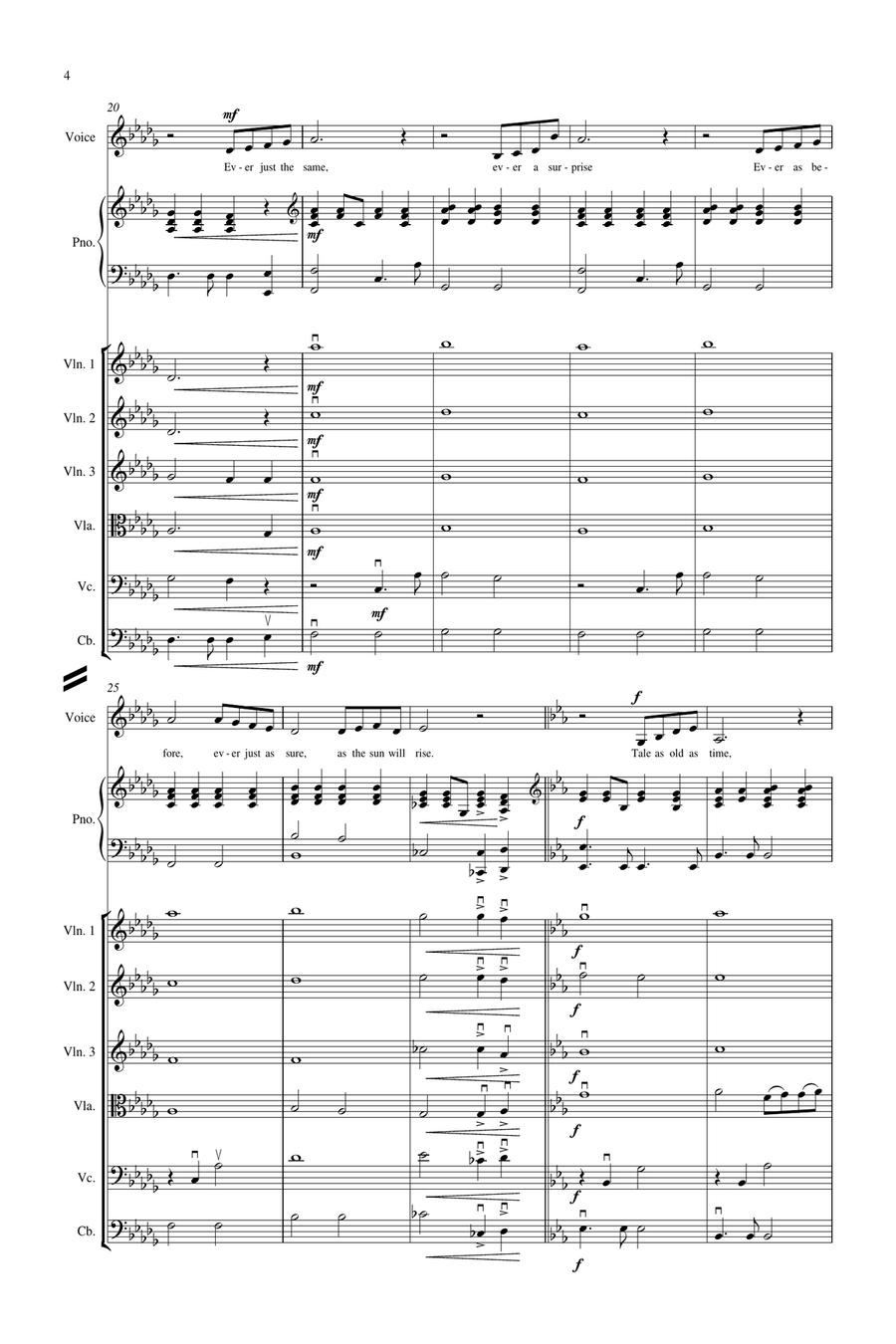 Beauty And The Beast String Quintet scores gallery preview page 4