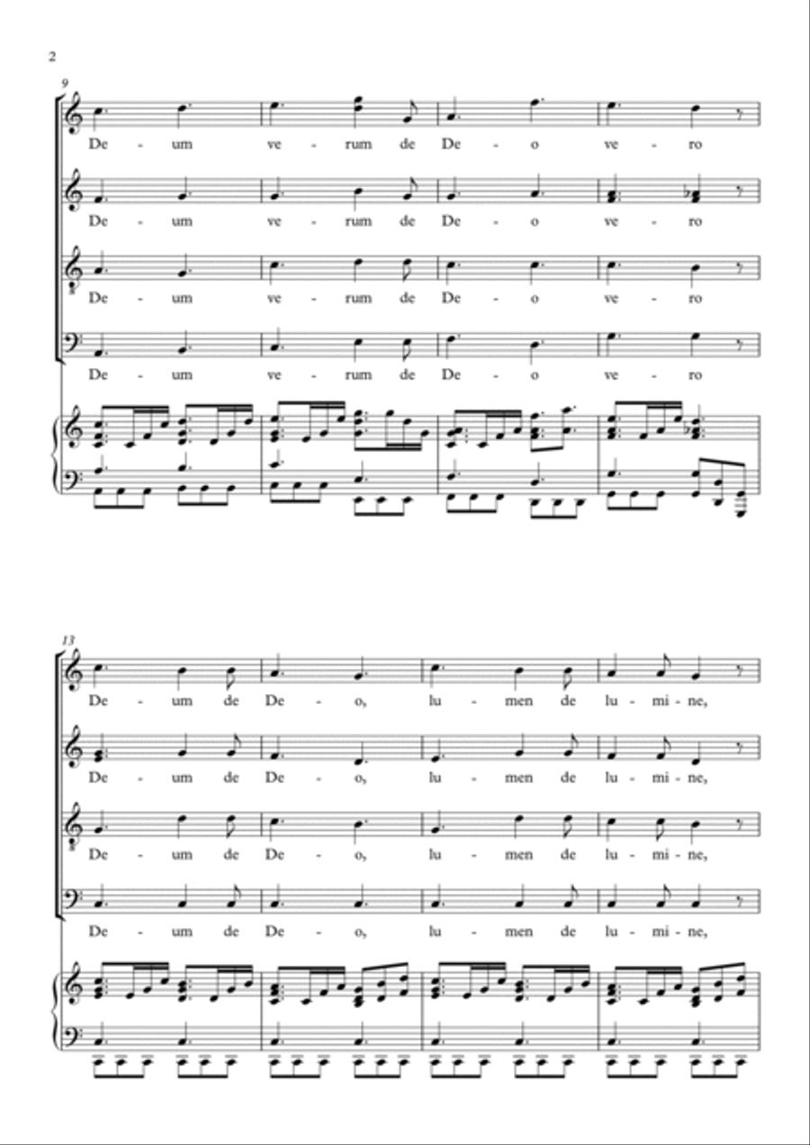 Deum de Deo (from 'Credo') 4-Part scores gallery preview page 2
