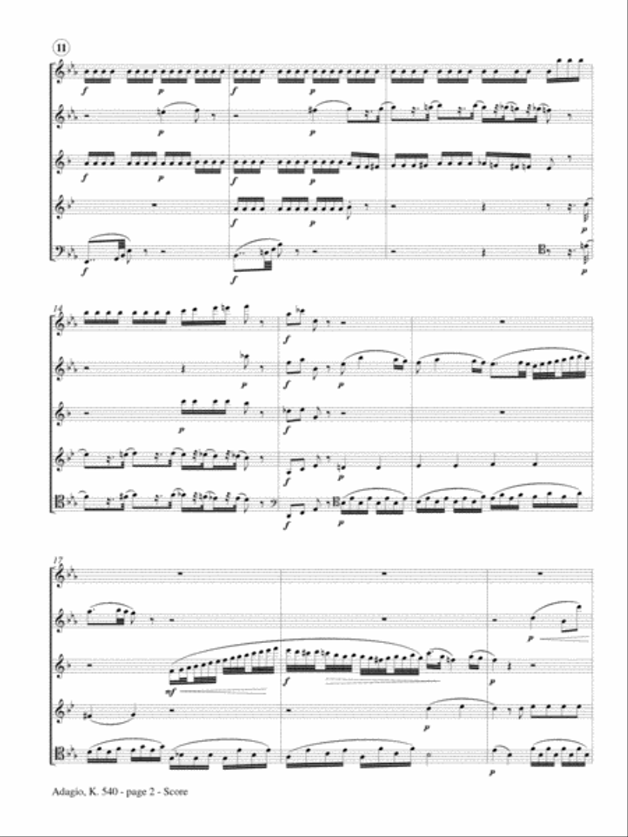 Adagio, K. 540 for Wind Quintet Woodwind Quintet scores gallery preview page 3