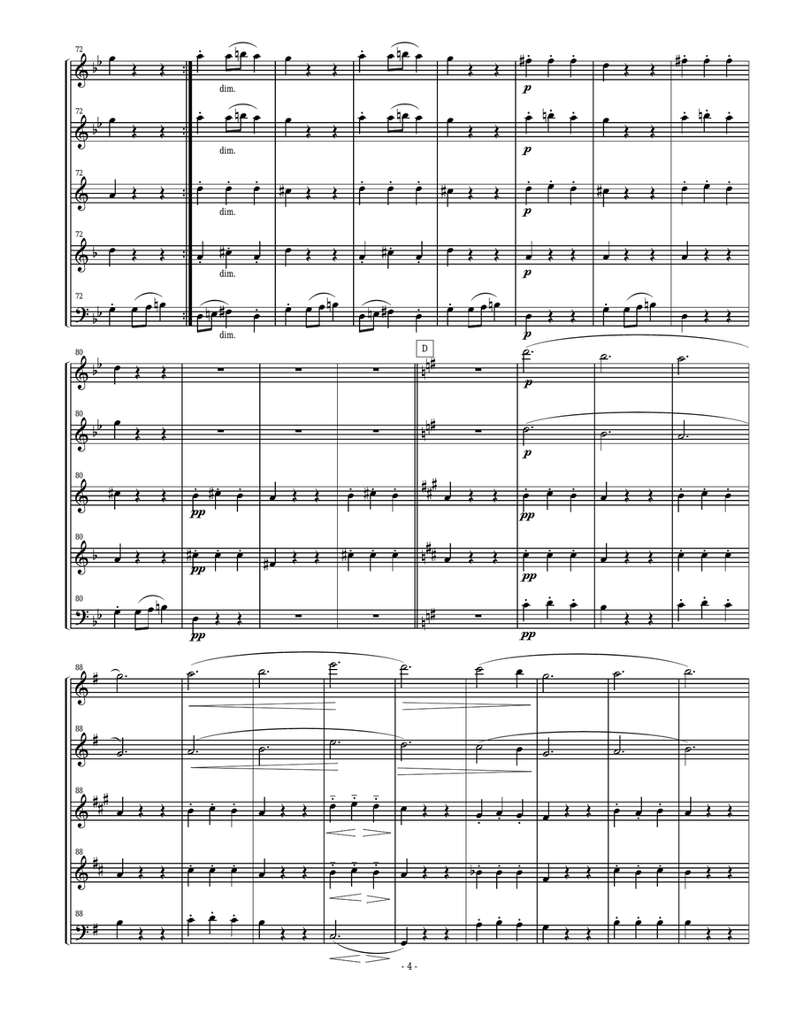 Dvorak Slavonic Dance #8 for Woodwind Quintet Woodwind Quintet scores gallery preview page 4