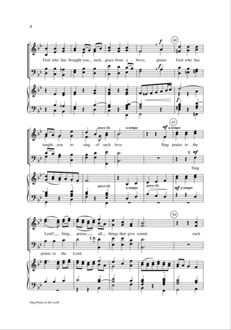 Sing Praise to the Lord Sing Praise to the Lord 4-Part scores gallery preview page 4