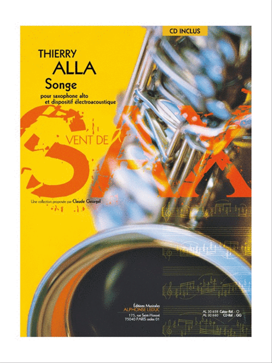 Songe (3'10'') (3e) (livre Avec Cd Al30660) (collection Vent De Sax) Pour Saxopho Saxophone Solo scores gallery preview page 1