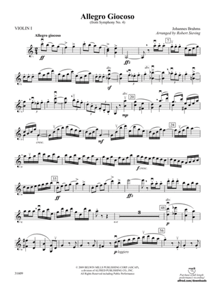Allegro Giocoso (From Symphony No. 4): 1st Violin