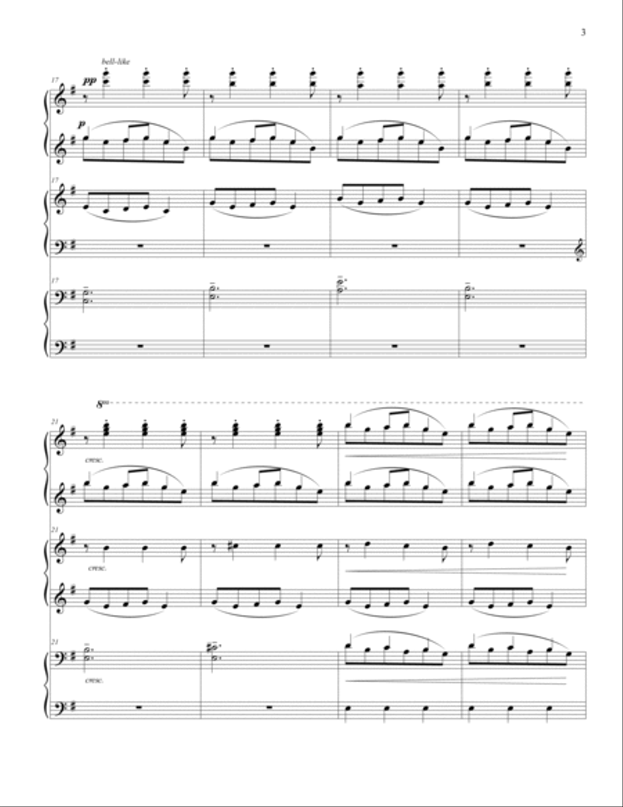Carol of the Bells for Piano Six Hands Piano Trio scores gallery preview page 5
