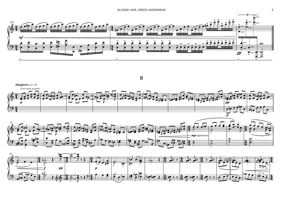 Blonde Hair, Green Underwear Piano Solo scores gallery preview page 5