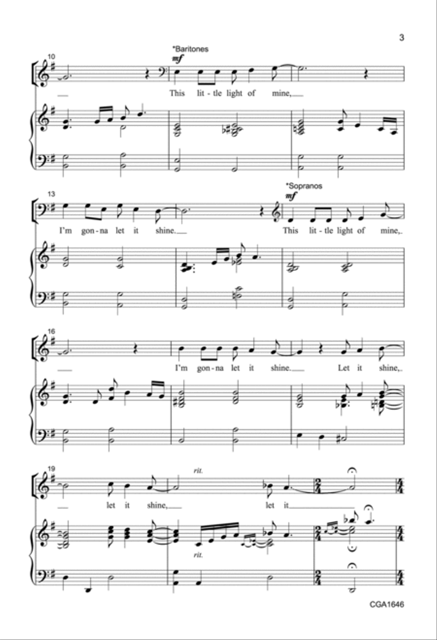 This Little Light of Mine - SAB 4-Part scores gallery preview page 3