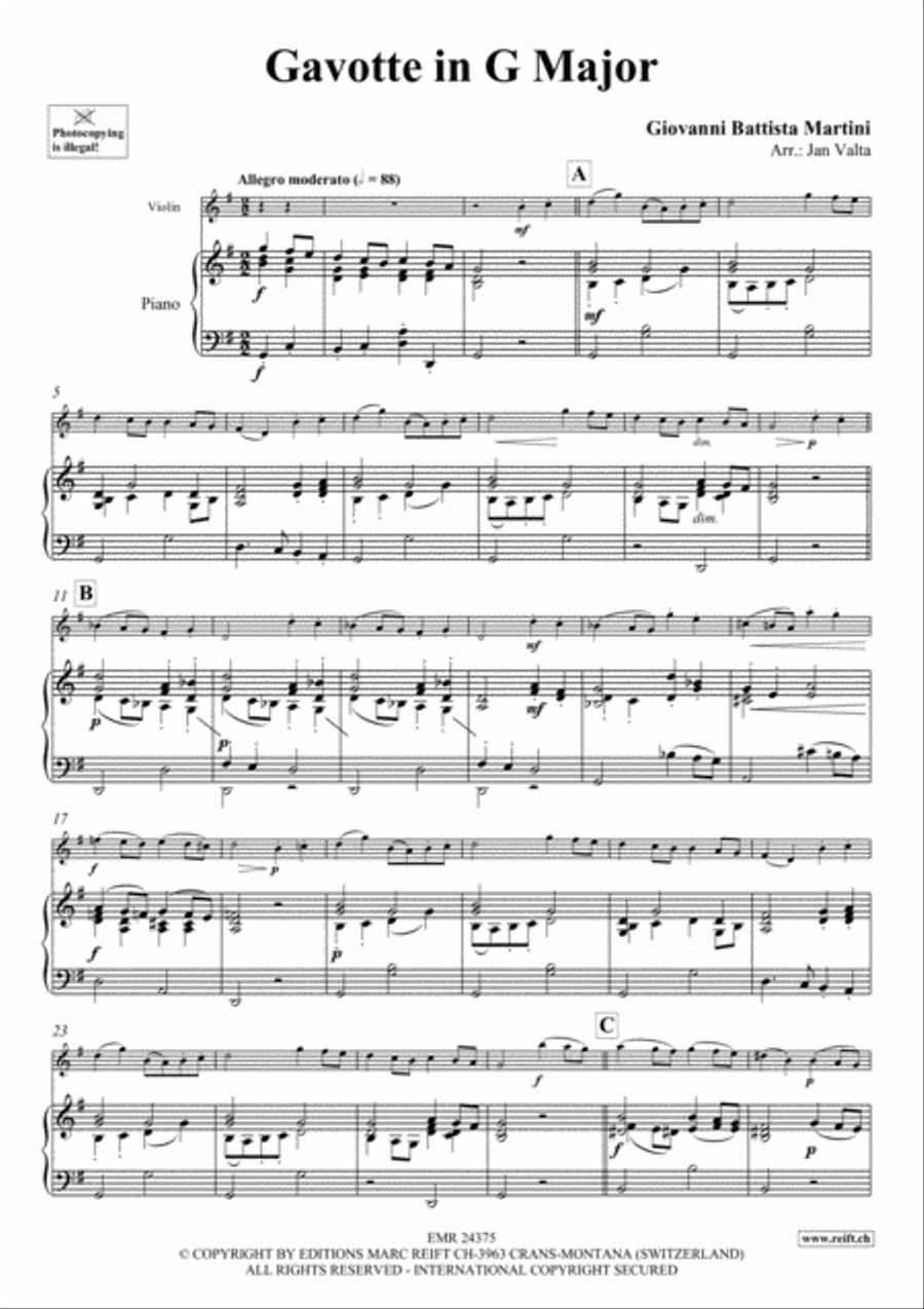 Gavotte in G Major Gavotte in G Major Violin Solo scores gallery preview page 4