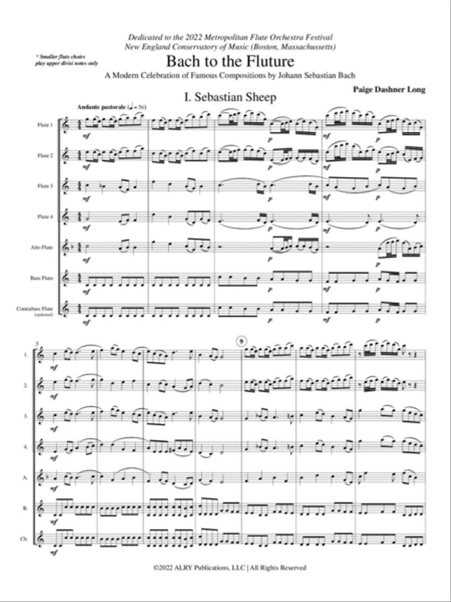 Bach to the Fluture for Flute Choir Flute Choir scores gallery preview page 2
