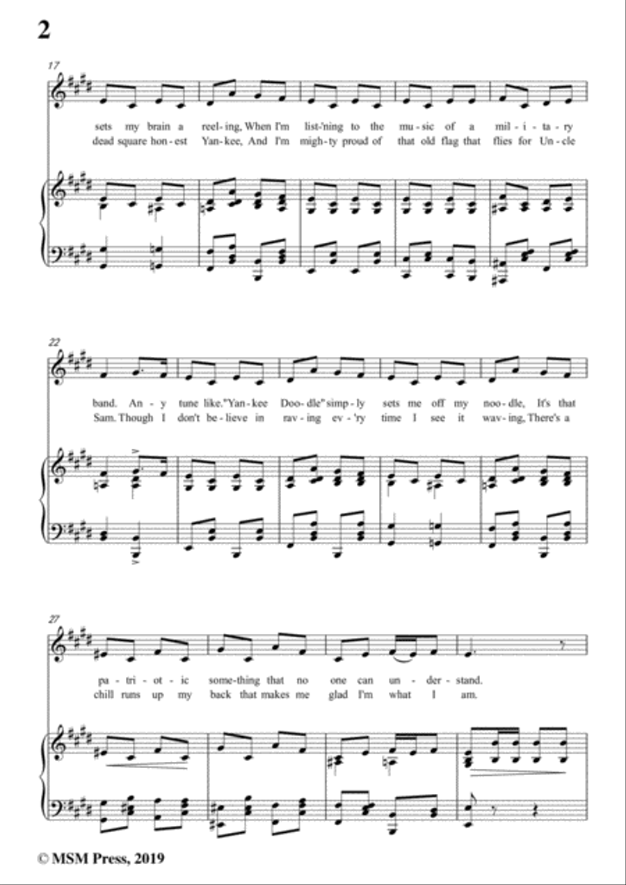 George M. Cohan-You're A Grand Old Rag,in E Major,for Voice&Piano Voice scores gallery preview page 4