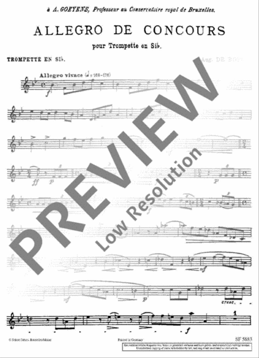 Allegro de concours Trumpet Solo scores gallery preview page 16