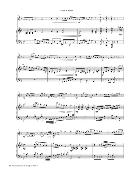 Violin Sonata in F major, 3rd mvt. image number null