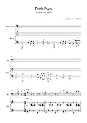 Dark Eyes sheet music for Cello & Piano