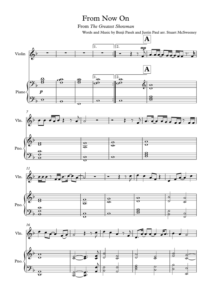 From Now On Violin Solo scores gallery preview page 2