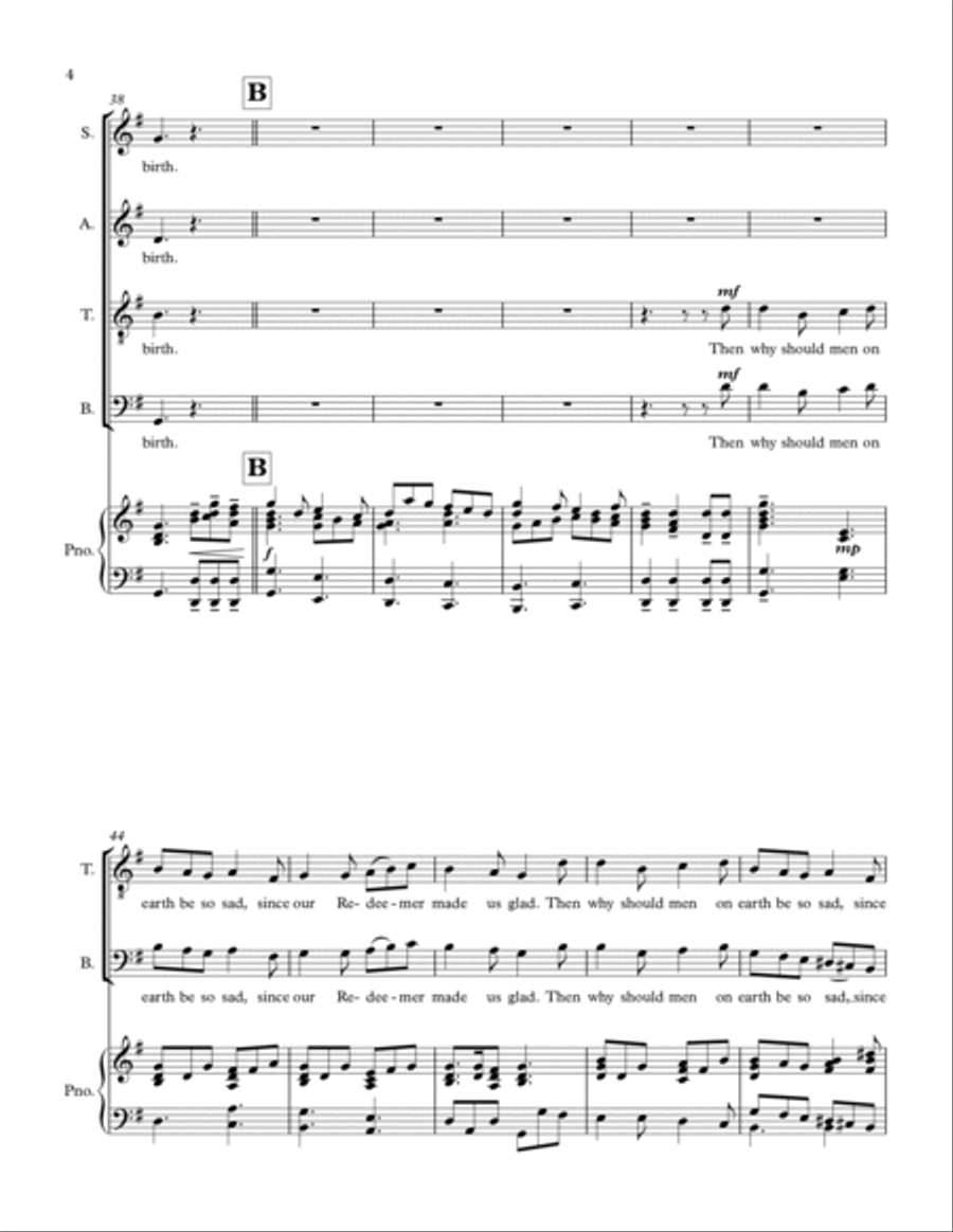 On Christmas Night 4-Part scores gallery preview page 4