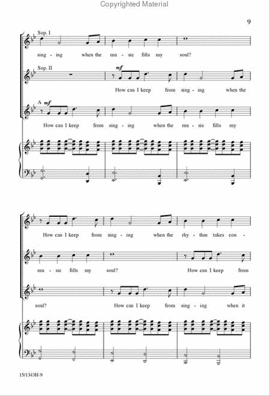 How Can I Stop Singing My Song? SSA scores gallery preview page 8