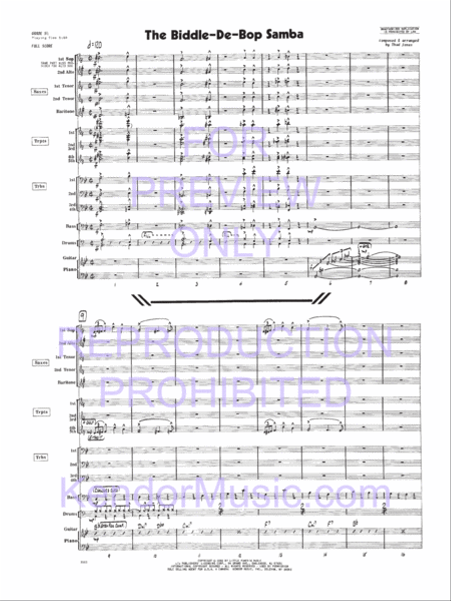 Biddle-De-Bop Samba, The Jazz Ensemble scores gallery preview page 2