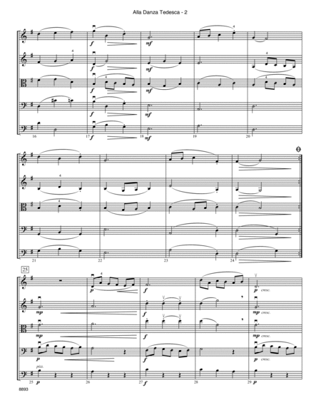 Alla Danza Tedesca (from String Quartet No. 13, Op. 130, Mvt. 4) - Full Score