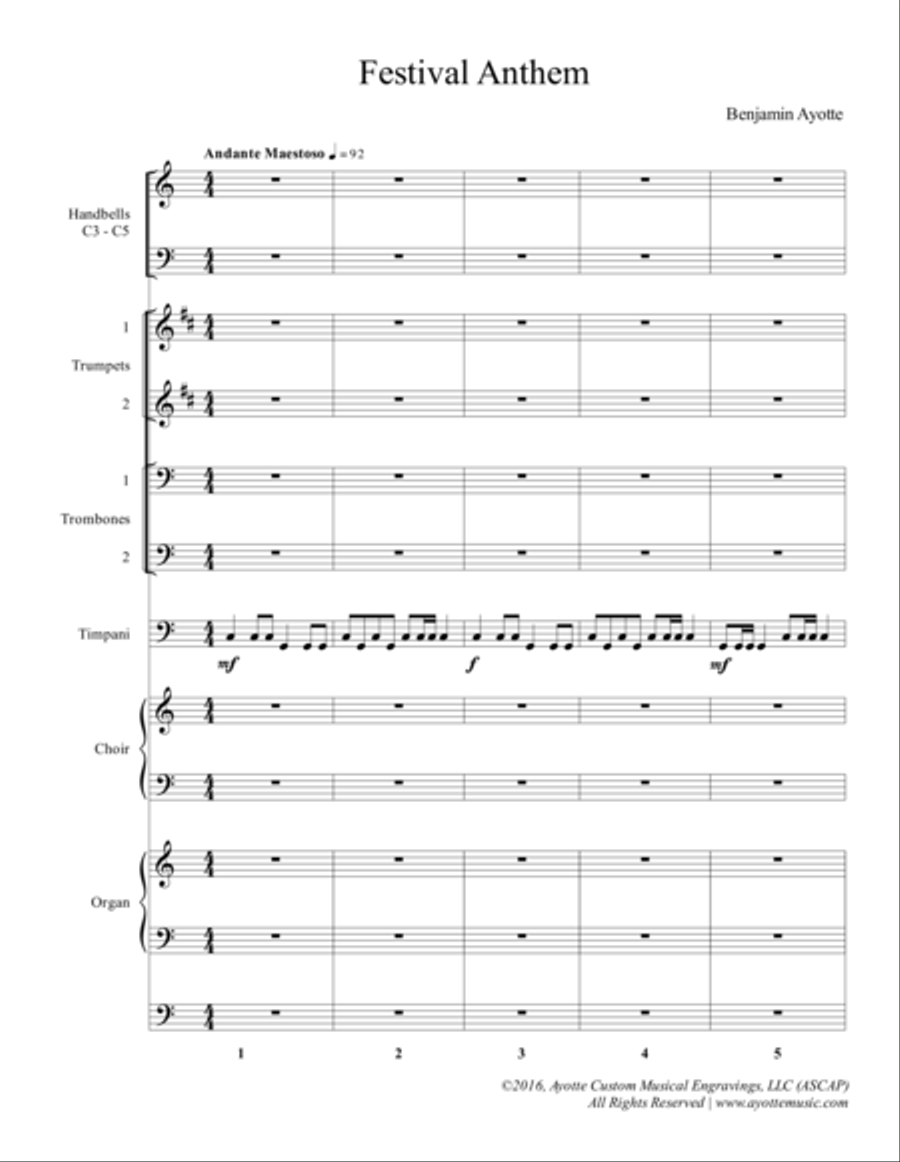 Festival Anthem Festival Anthem 4-Part scores gallery preview page 1