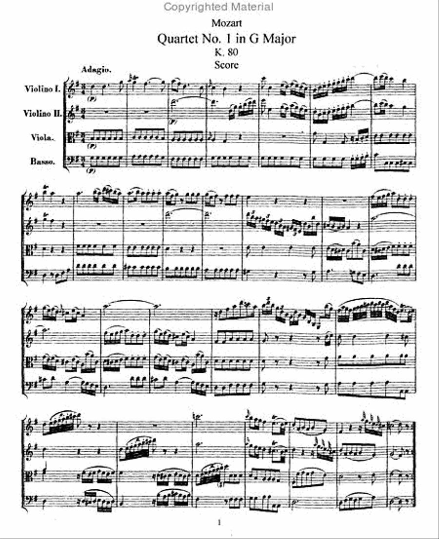 String Quartet #1 in G Major String Quartet scores gallery preview page 2