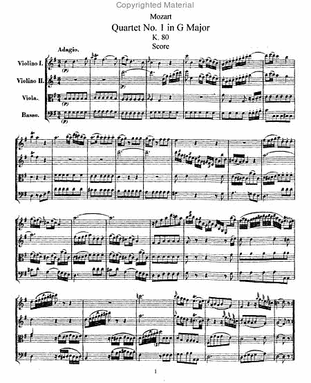 String Quartet #1 in G Major