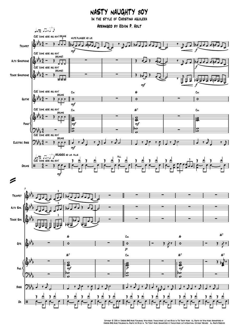 Nasty Naughty Boy Jazz Ensemble scores gallery preview page 1
