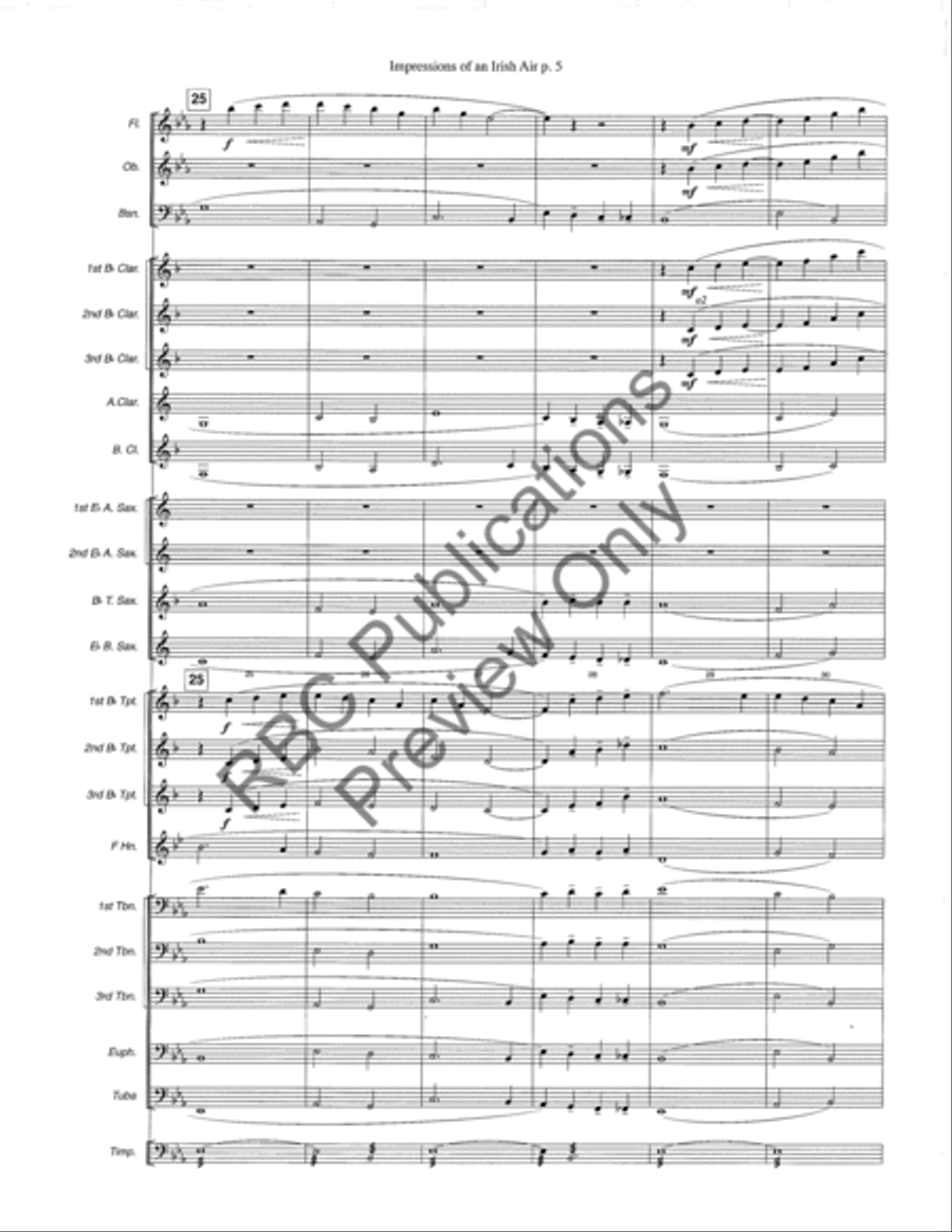 Impressions Of An Irish Air Concert Band scores gallery preview page 8