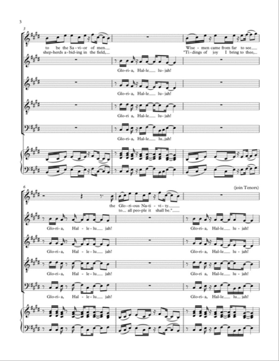 Gloria, Hallelujah 4-Part scores gallery preview page 4