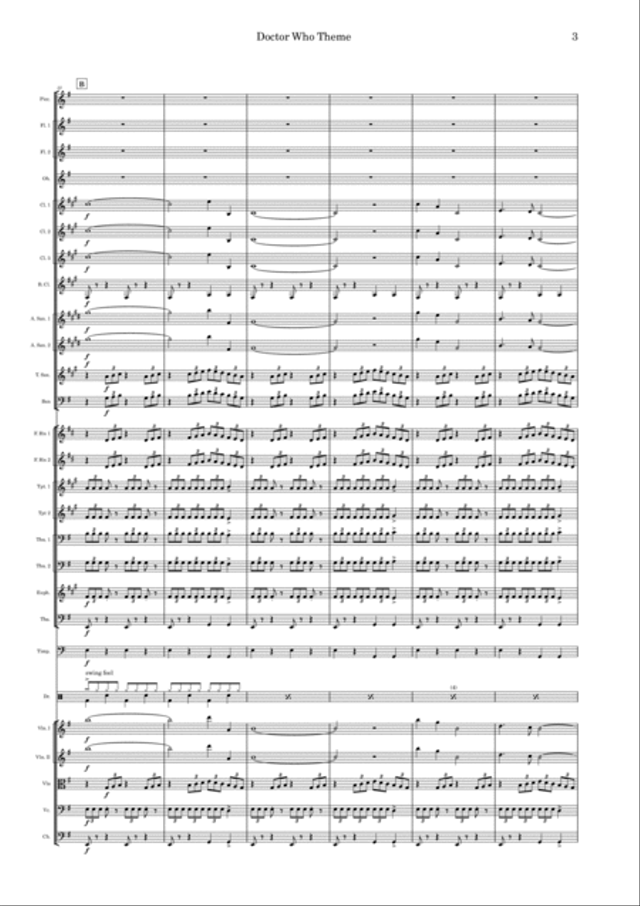 Doctor Who Theme Full Orchestra scores gallery preview page 3